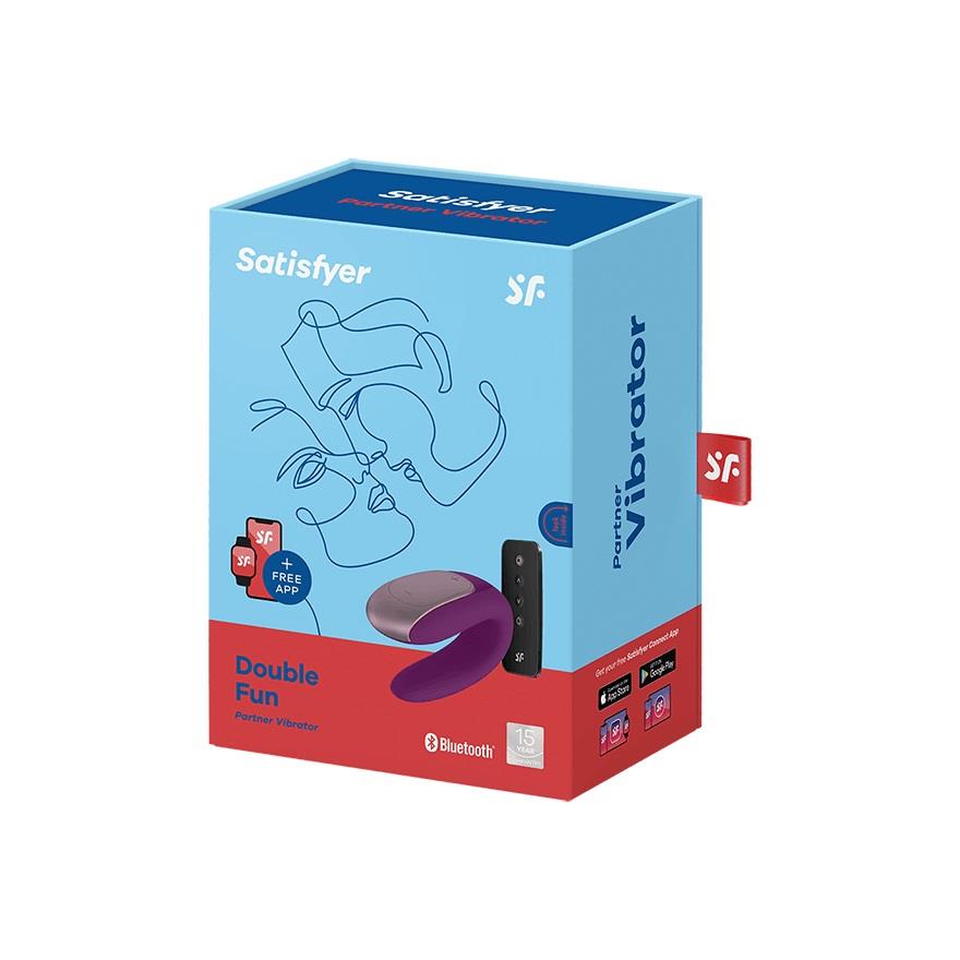 Satisfyer Double Fun · vibrátor pro páry s ovládáním přes aplikaci, fialová