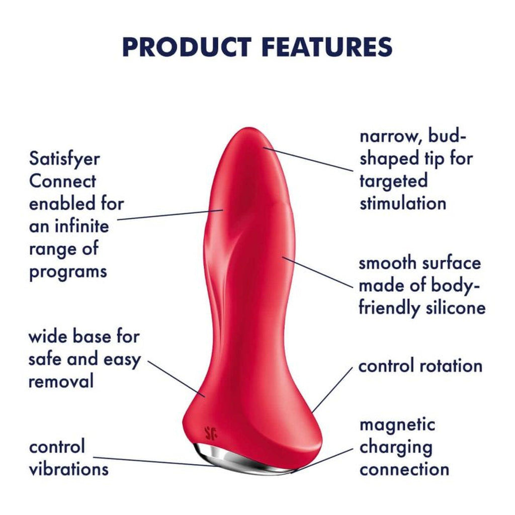 Satisfyer Rotator Plug 1+ · anální vibrátor s rotujícími kuličkami, červená