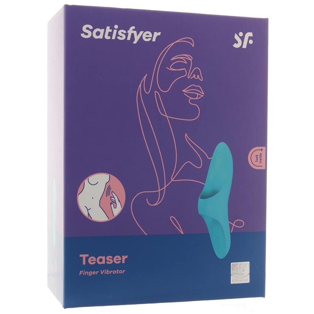 Satisfyer Teaser · vibrátor na prst, světle modrá