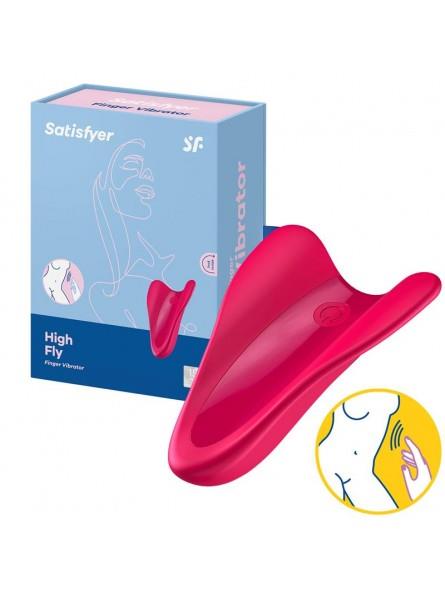 Satisfyer High Fly · vibrátor na prst, červená