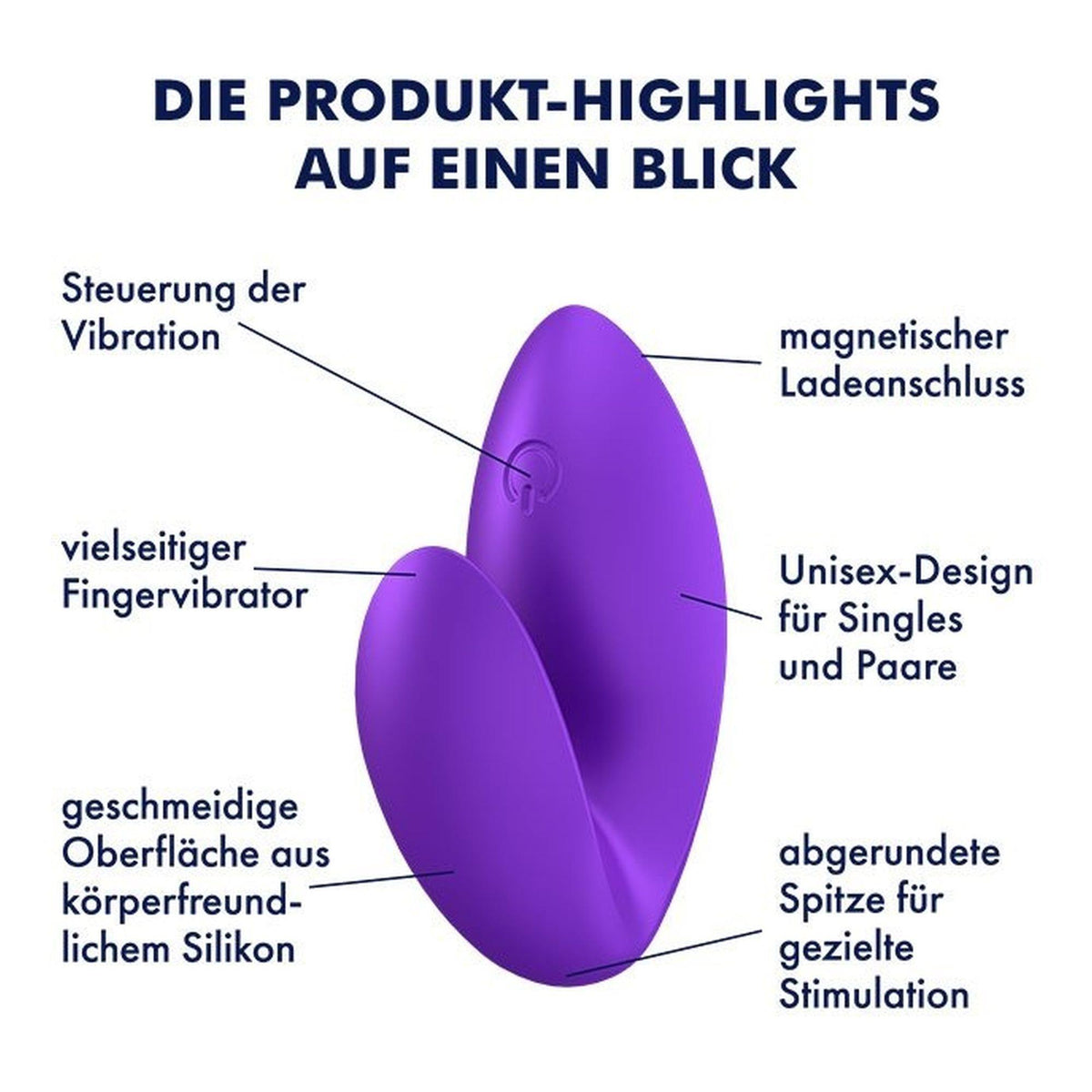 Satisfyer Love Riot · vibrátor na prst · fialová