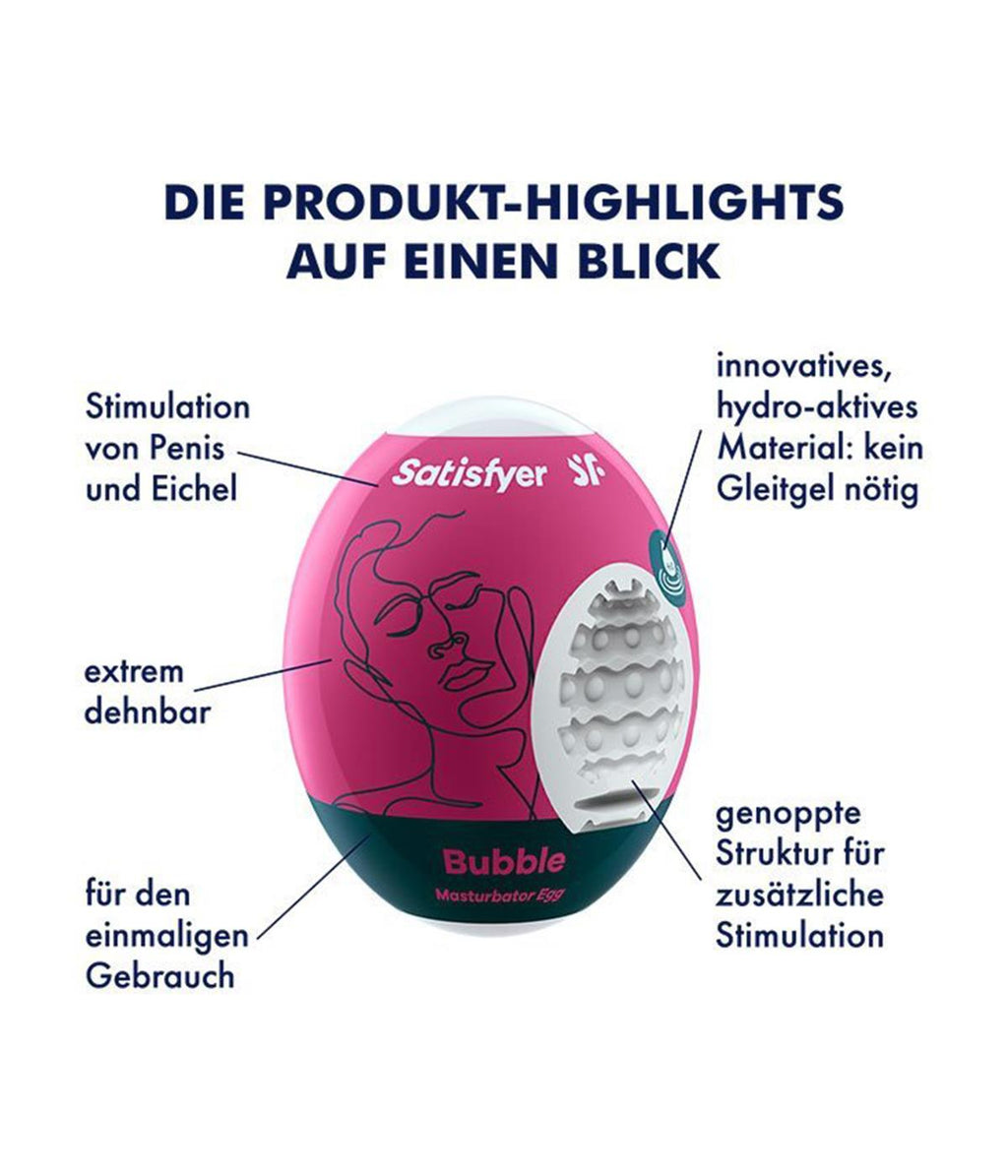 Satisfyer Eggcited Egg Bubble · masturbátor na jedno použití