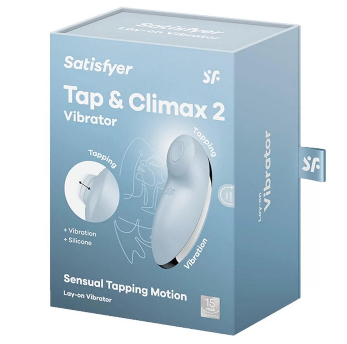 Satisfyer Tap & Climax 2 · vibrační stimulátor klitorisu s poklepem · modrý
