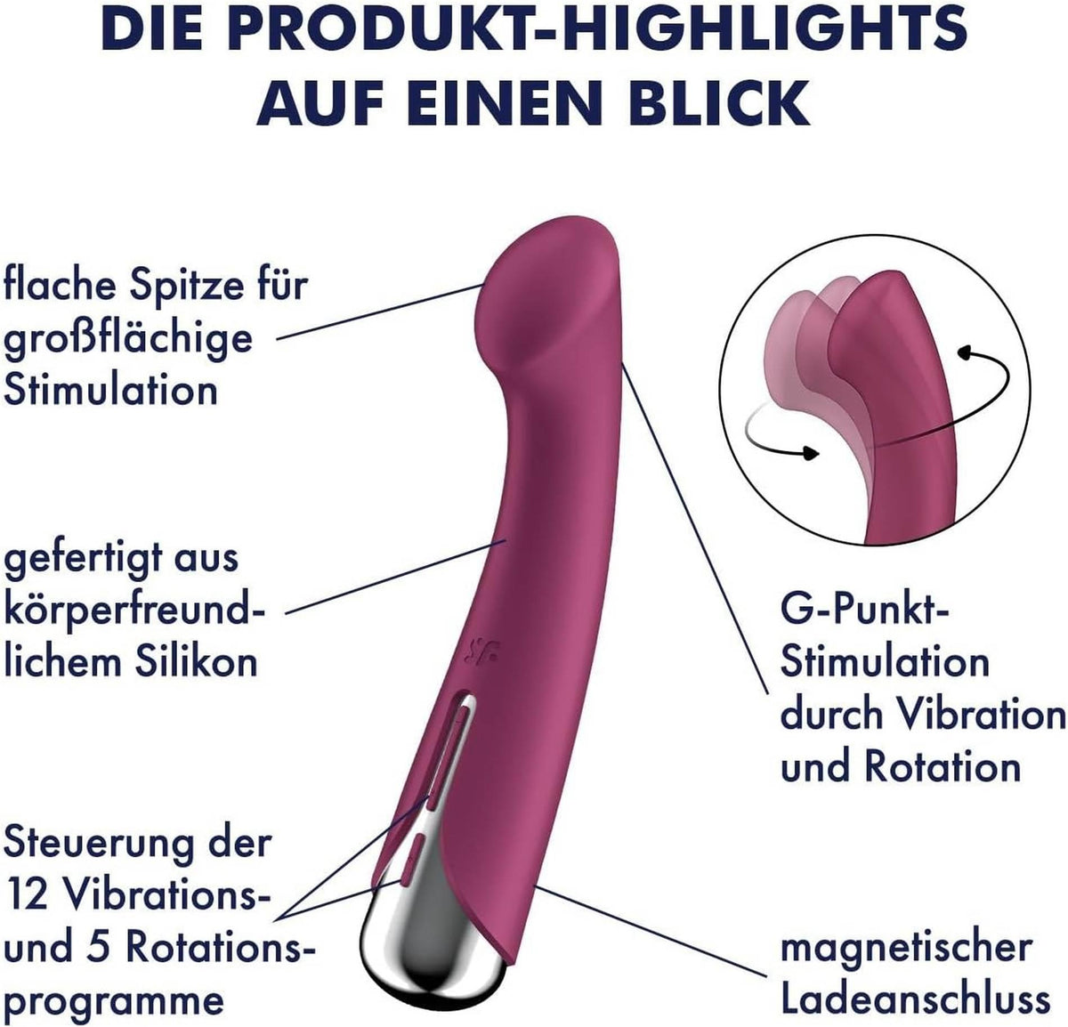 Satisfyer Spinning G-Spot 1 · rotační vibrátor na bod G, červená