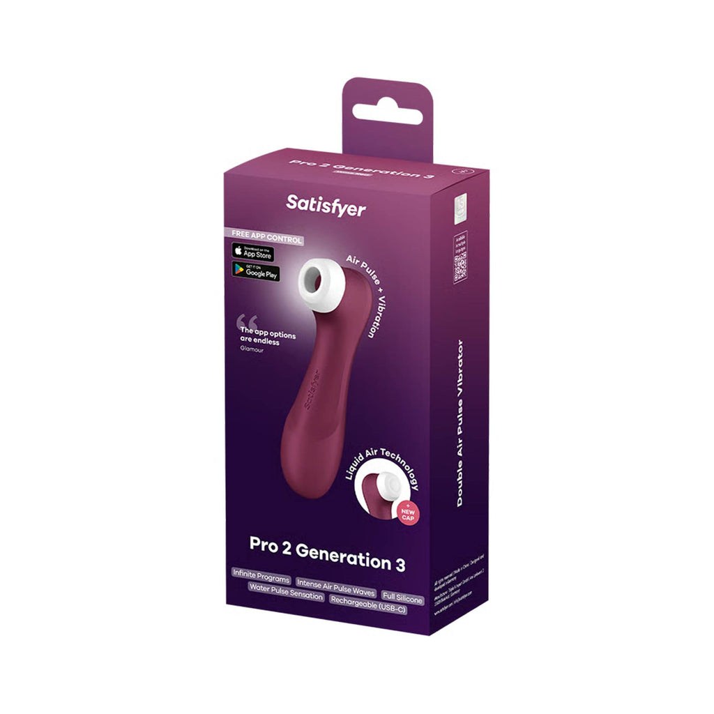 Satisfyer Pro 2 Generation 3 Connect App · tlakový stimulátor klitorisu, vínově červená