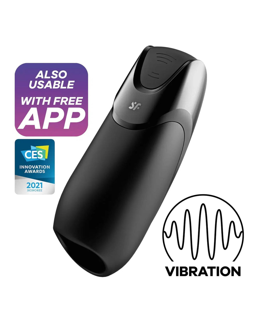 Satisfyer Men Vibration+ · vibrační masturbátor s aplikací, černá