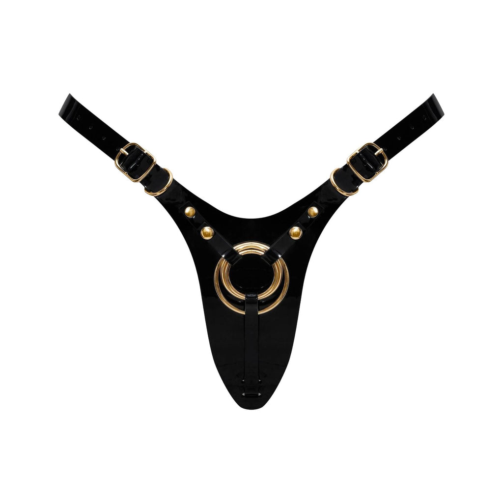 LEATHERETTE HARNESS FABULOUS - ONE SIZE - BLACK GLOSSY