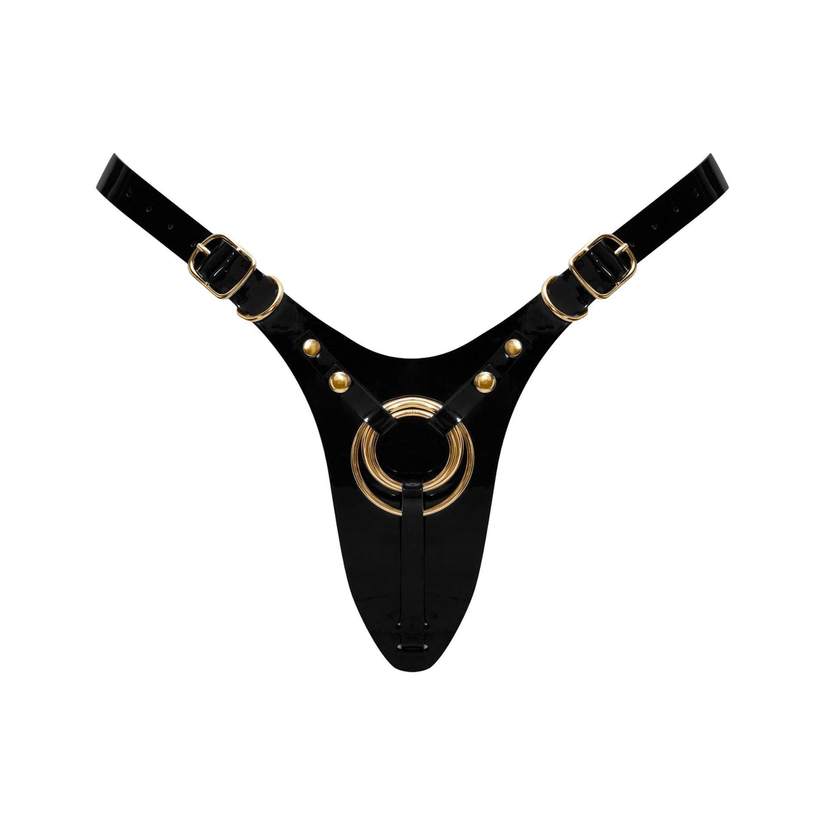 LEATHERETTE HARNESS FABULOUS - ONE SIZE - BLACK GLOSSY