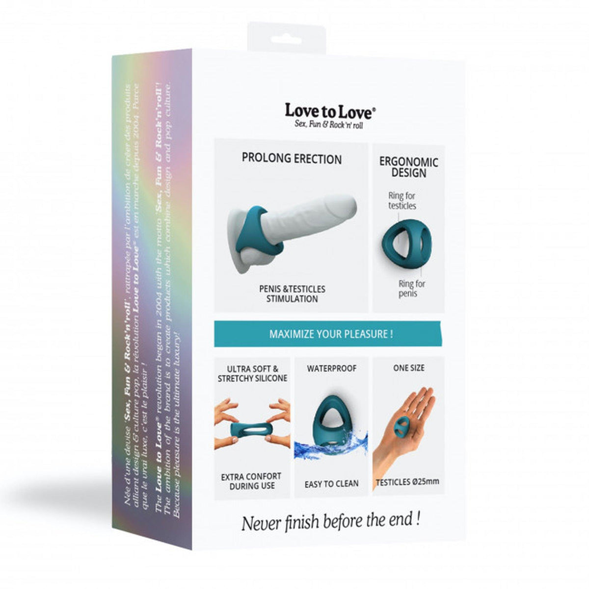 Love to Love Flux Ring Teal Me · dvojitý erekční kroužek