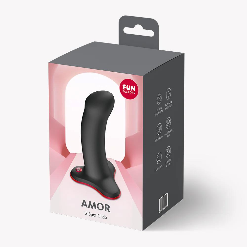 Fun Factory Amor · silikonové dildo s přísavkou, černá