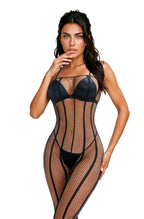 SoftLine Collection Bodystocking 214088 · černý catsuit s minimalistickými liniemi