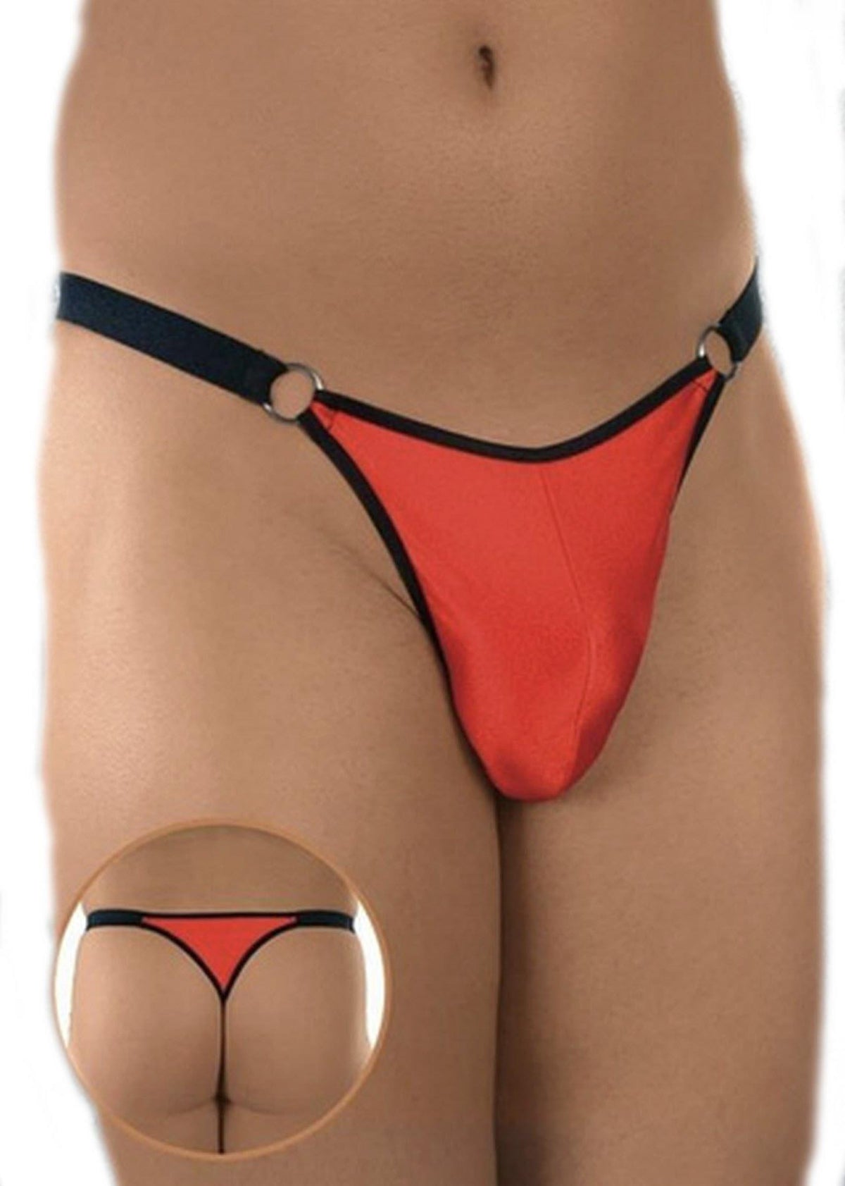 SoftLine Collection Thong 4425 · pánská tanga v červenočerné kombinaci