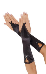 SoftLine Collection Gloves 7710 · dlouhé saténové rukavičky s krajkou