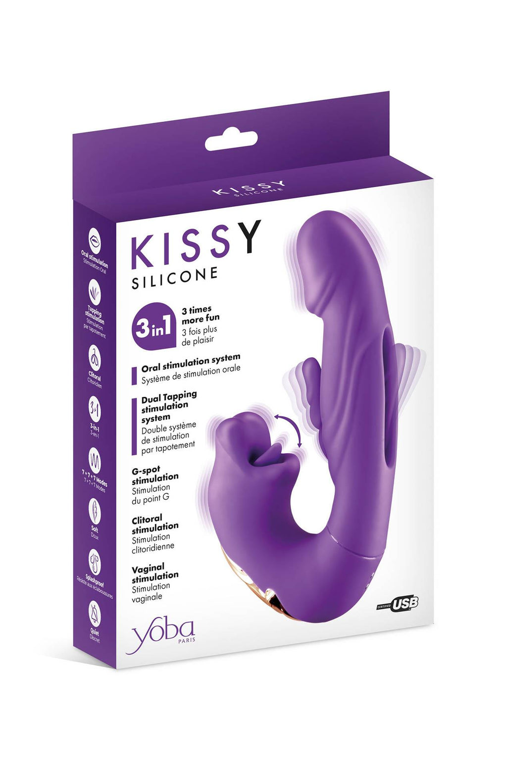 Yoba Kissy 3v1 · rabbit vibrátor se sáním, fialový