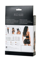 Glossy Wetlook Set Gigi · top a minisukně z wetlooku a krajky, vel. L