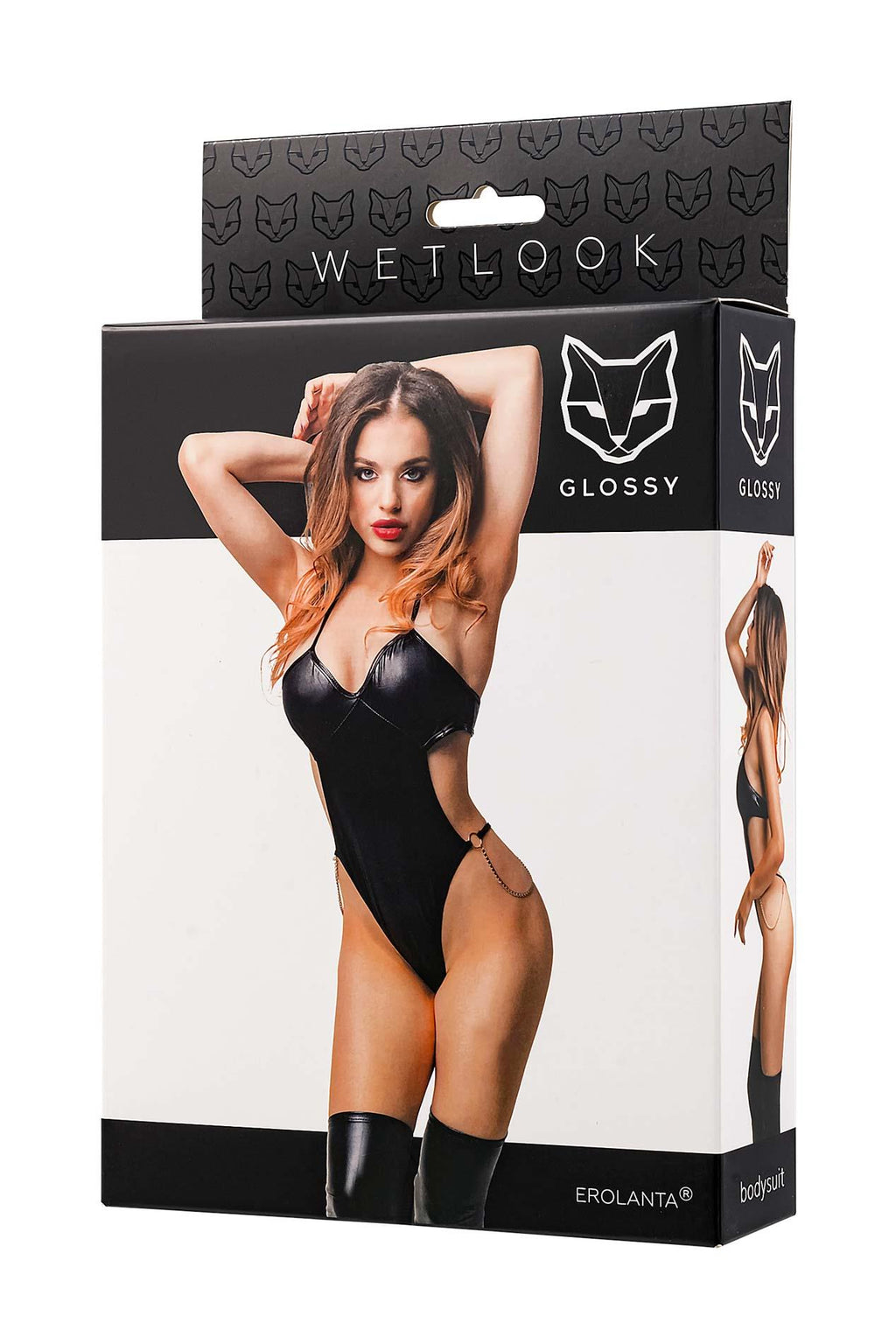Glossy Reina · body wetlook, černá, vel. S