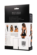 Glossy Mirabell · černé wetlook šaty · vel. XL