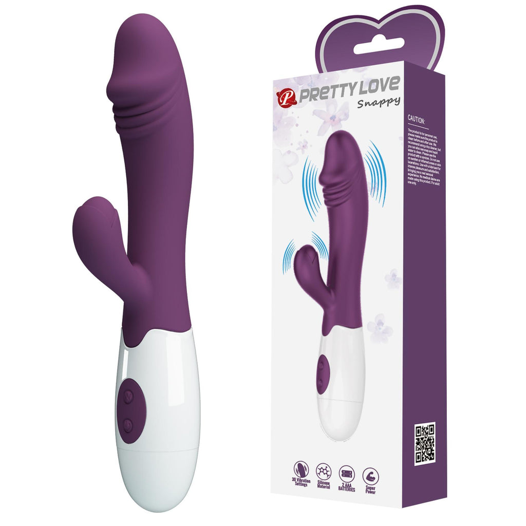 Pretty Love Snappy · rabbit vibrátor s 30 funkcemi, tmavě fialový