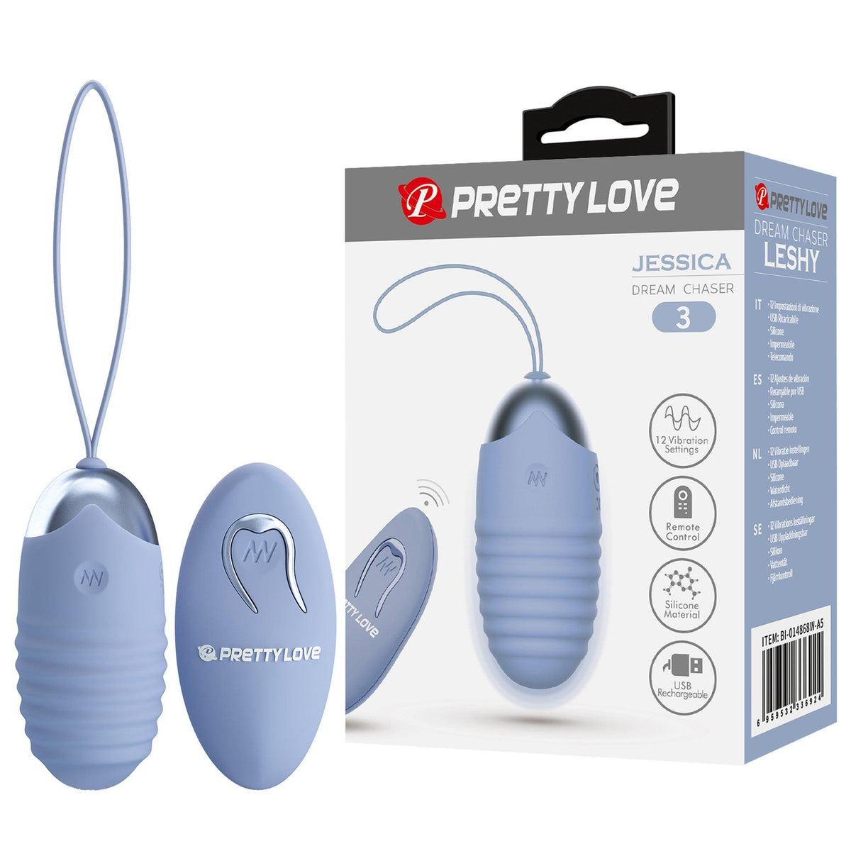 Pretty Love Jessica Dream Chaser 3 · vibrační vajíčko s dálkovým ovládáním, modrá