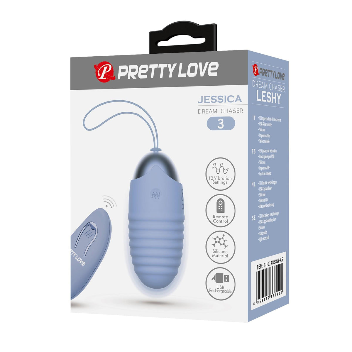 Pretty Love Jessica Dream Chaser 3 · vibrační vajíčko s dálkovým ovládáním, modrá