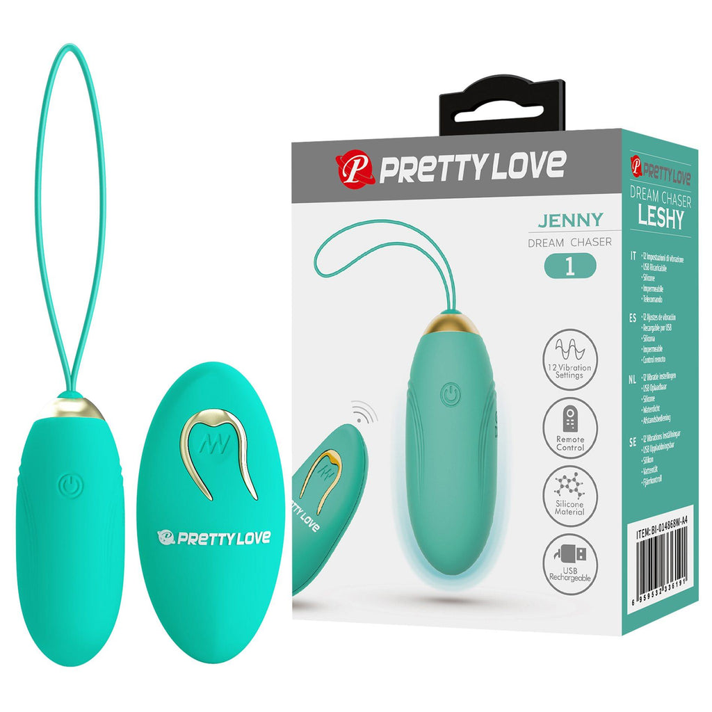 Pretty Love Jenny Dream Chaser 1 · vibrační vajíčko s dálkovým ovládáním, zelená