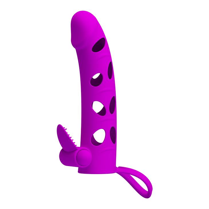Pretty Love · vibrační návlek na penis s páskem, černá