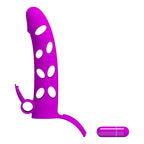 Pretty Love · vibrační návlek na penis s páskem, černá