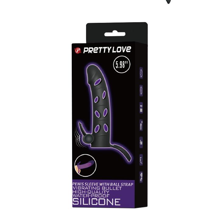 Pretty Love · vibrační návlek na penis, černá