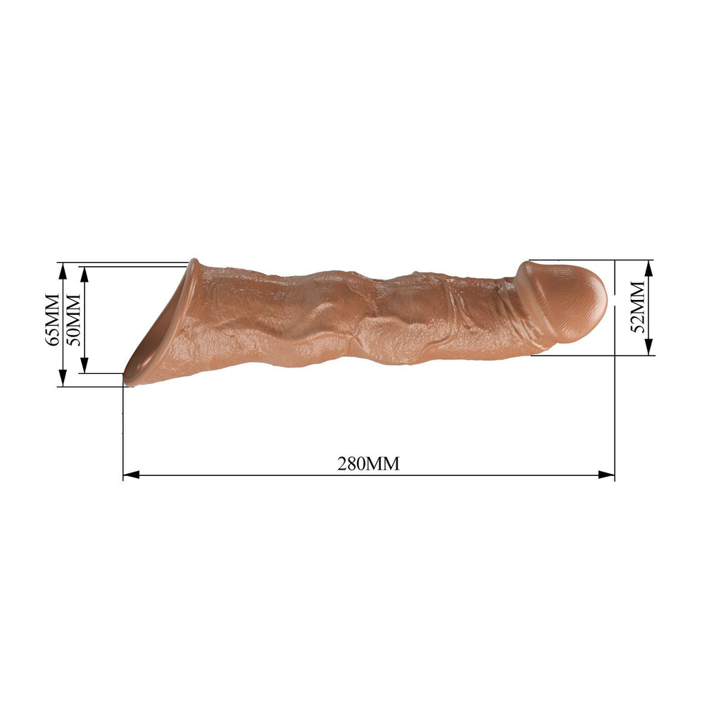 Pretty Love Extension Penis Sleeve · prodlužovací návlek na penis, 28 cm, hnědá