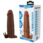 Pretty Love Quillon – 20 cm Vibrating Penis Sleeve Brown