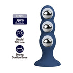 Mr. Play Metal & Liquid Silicone Anal Plug with 3 Metal Balls