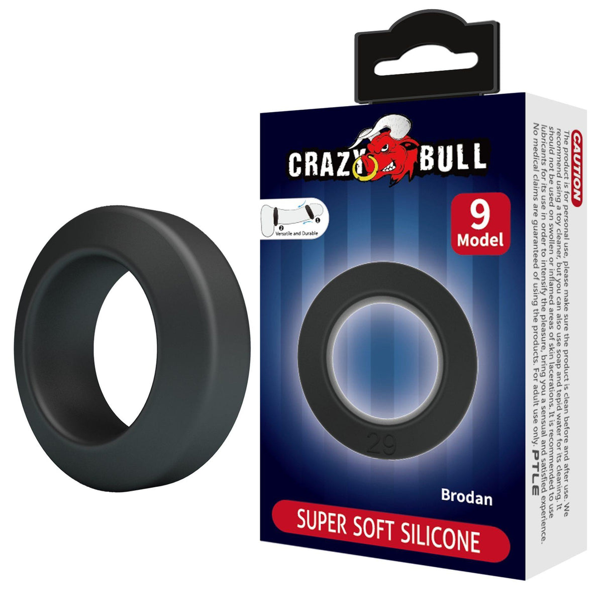 Crazy Bull Brodan · měkký silikonový erekční kroužek