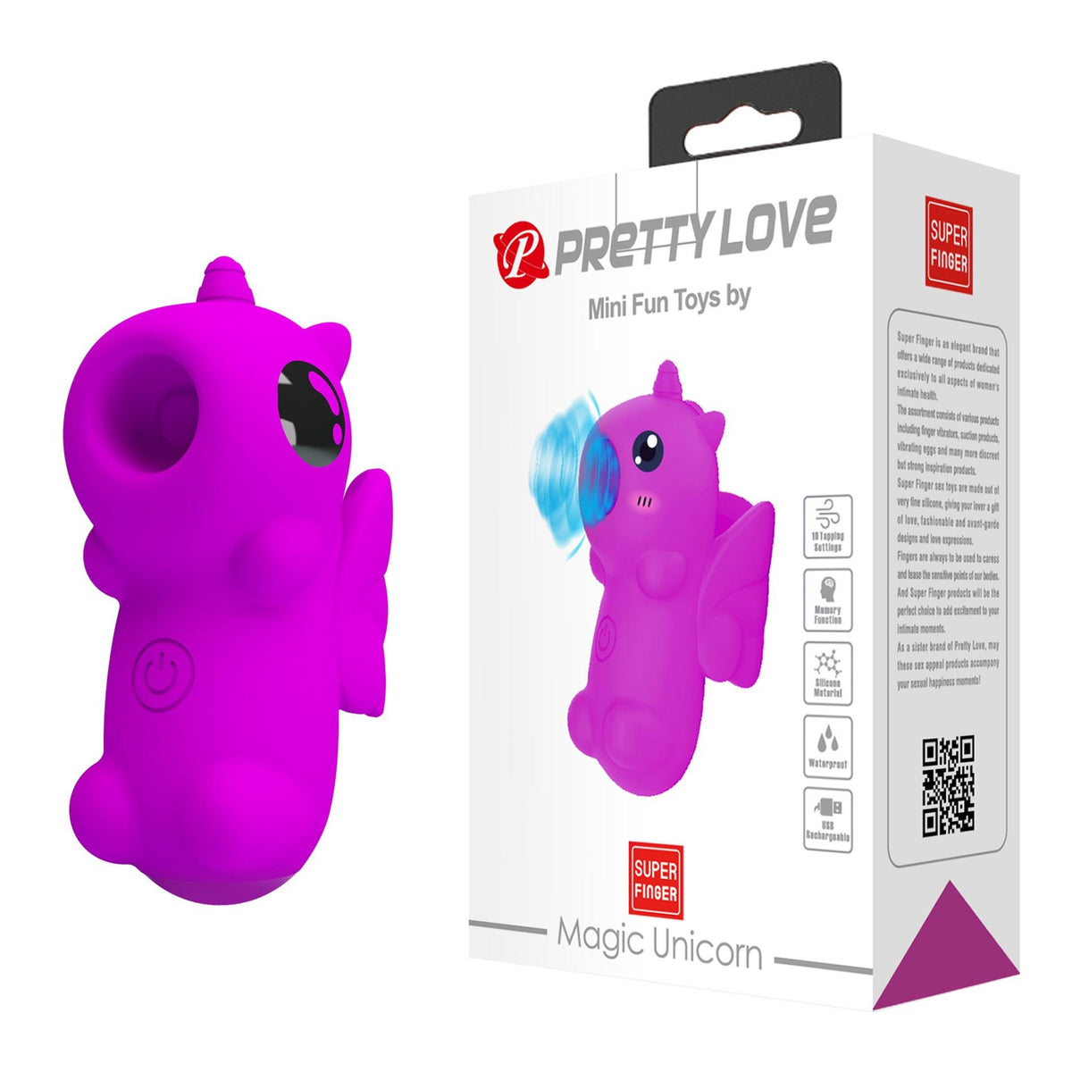 Pretty Love Magic Unicorn · prstový stimulátor s 10 režimy poklepu