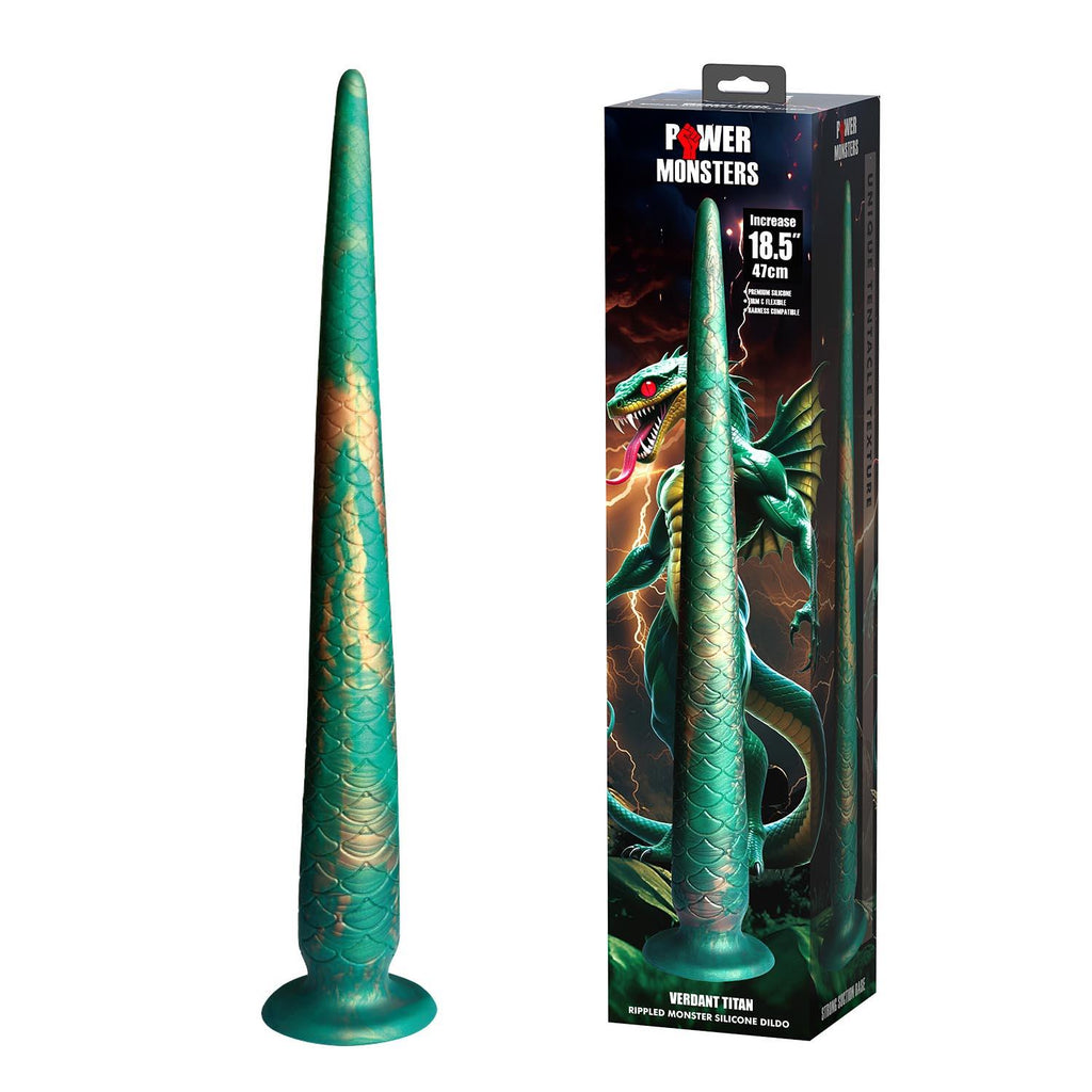 Power Monsters Verdant Titan – 47 cm Rippled Monster Silicone Dildo