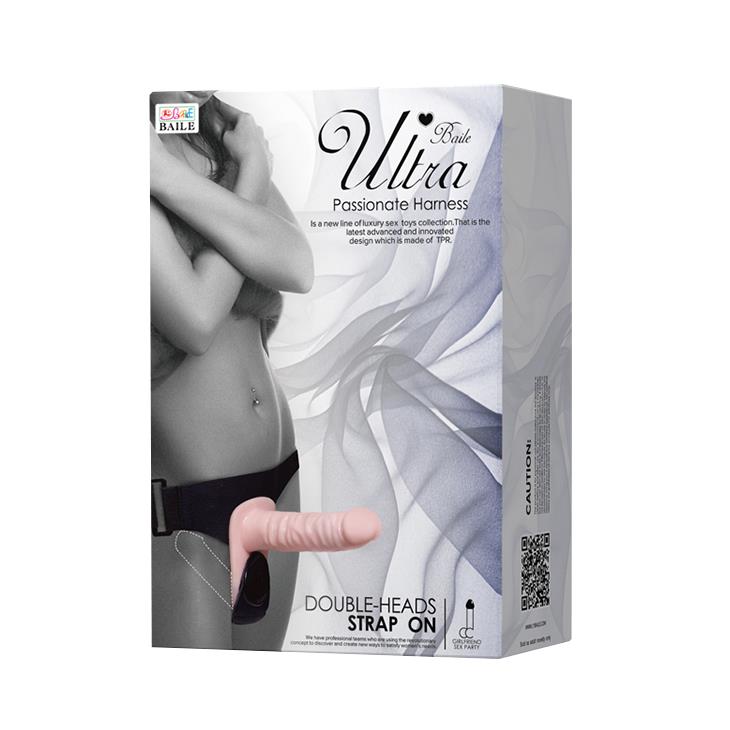 Baile Ultra Passionate Harness · připínací dildo s dvojitou vibrací