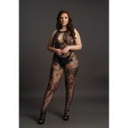 Le Désir Criss Cross Neck Bodystocking · krajkový overal s otevřeným rozkrokem, vel. XL až 4XL
