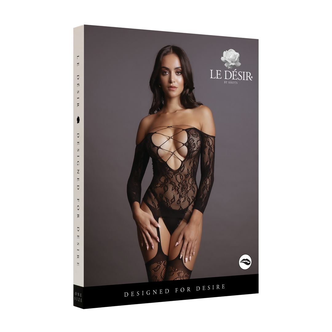 Le Désir Criss Cross Neck Bodystocking · bodystocking se zkříženými ramínky