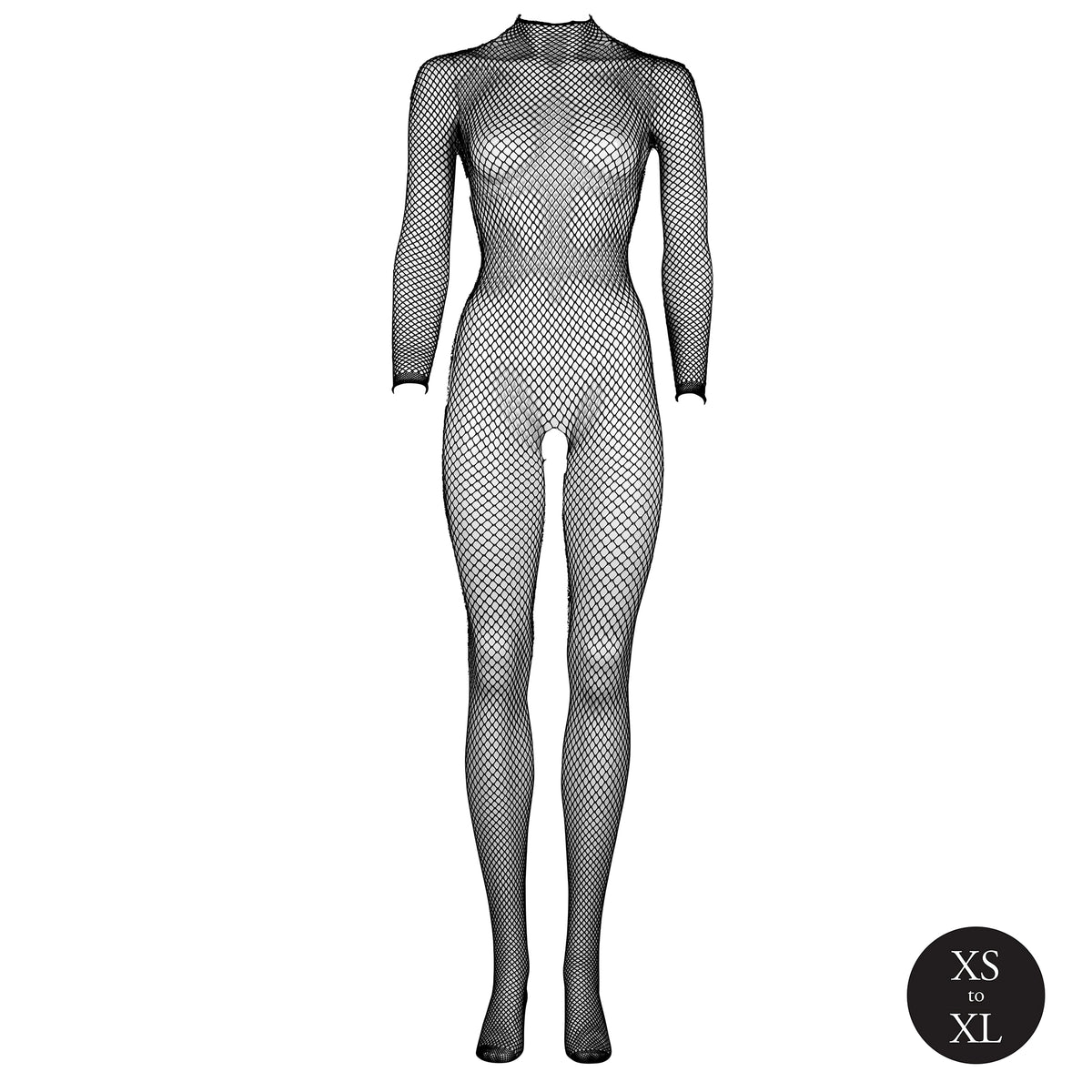 Le Désir Bodystocking Fishnet Structure · síťovaný bodystocking s rolákem a otevřeným rozkrokem
