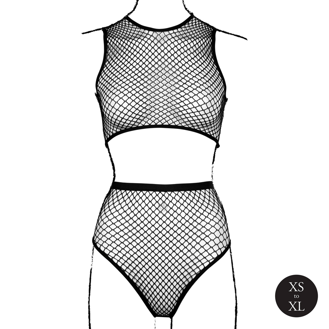 Le Désir 2 Pc Crop Top · dvoudílný set crop top a kalhotky se síťovinou