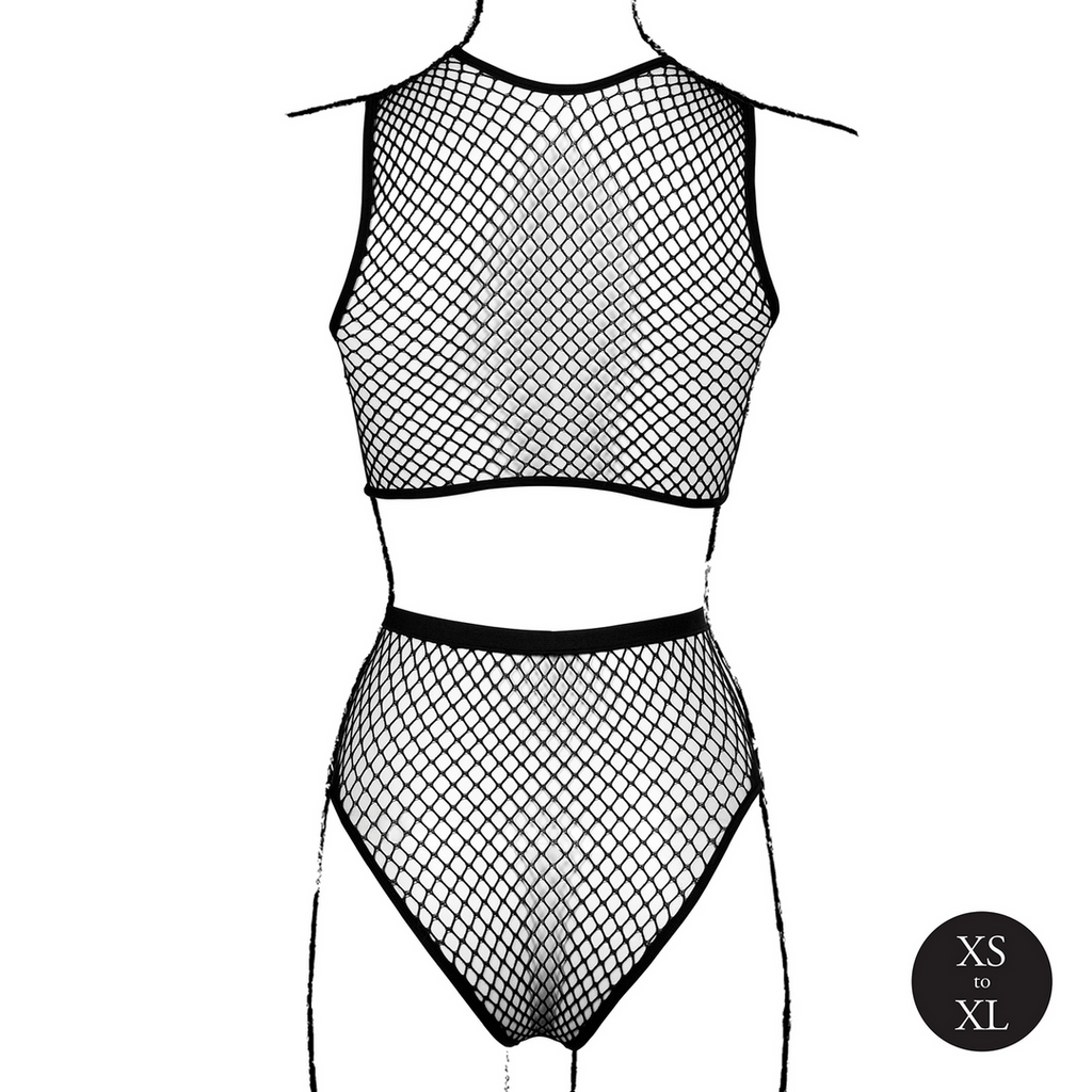 Le Désir 2 Pc Crop Top · dvoudílný set crop top a kalhotky se síťovinou