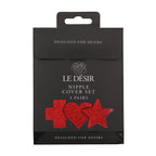 Le Désir Nipple Cover Set Cross Star Heart · nálepky na bradavky (3 páry), červené