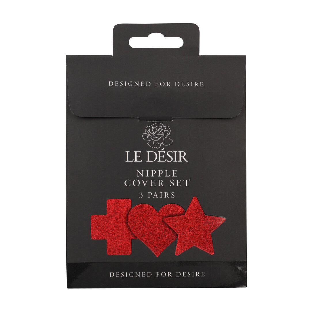 Le Désir Nipple Cover Set Cross Star Heart · nálepky na bradavky (3 páry), červené