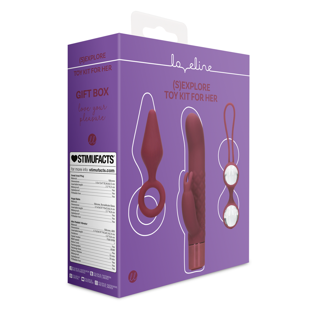 Loveline (S)explore Toy Kit for Her · dárková sada tří pomůcek pro ženy