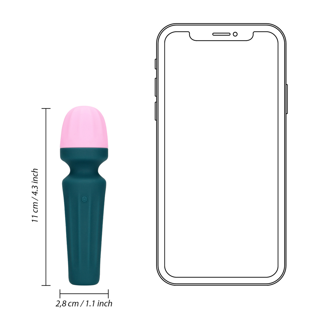Loveline Mini Wand Vibrator Ancient Sea · mini masážní hlavice, zelená