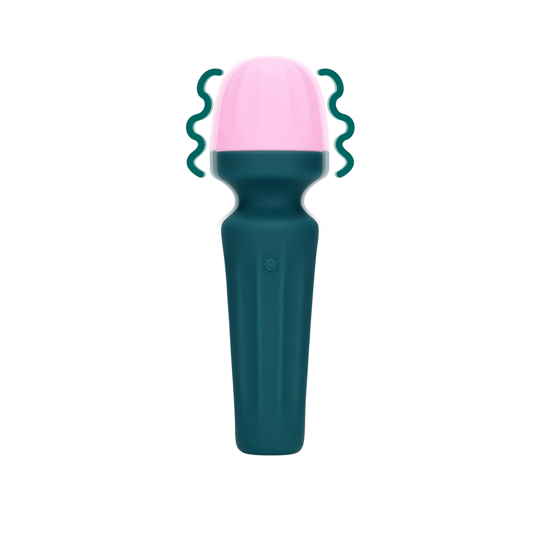 Loveline Mini Wand Vibrator Ancient Sea · mini masážní hlavice, zelená