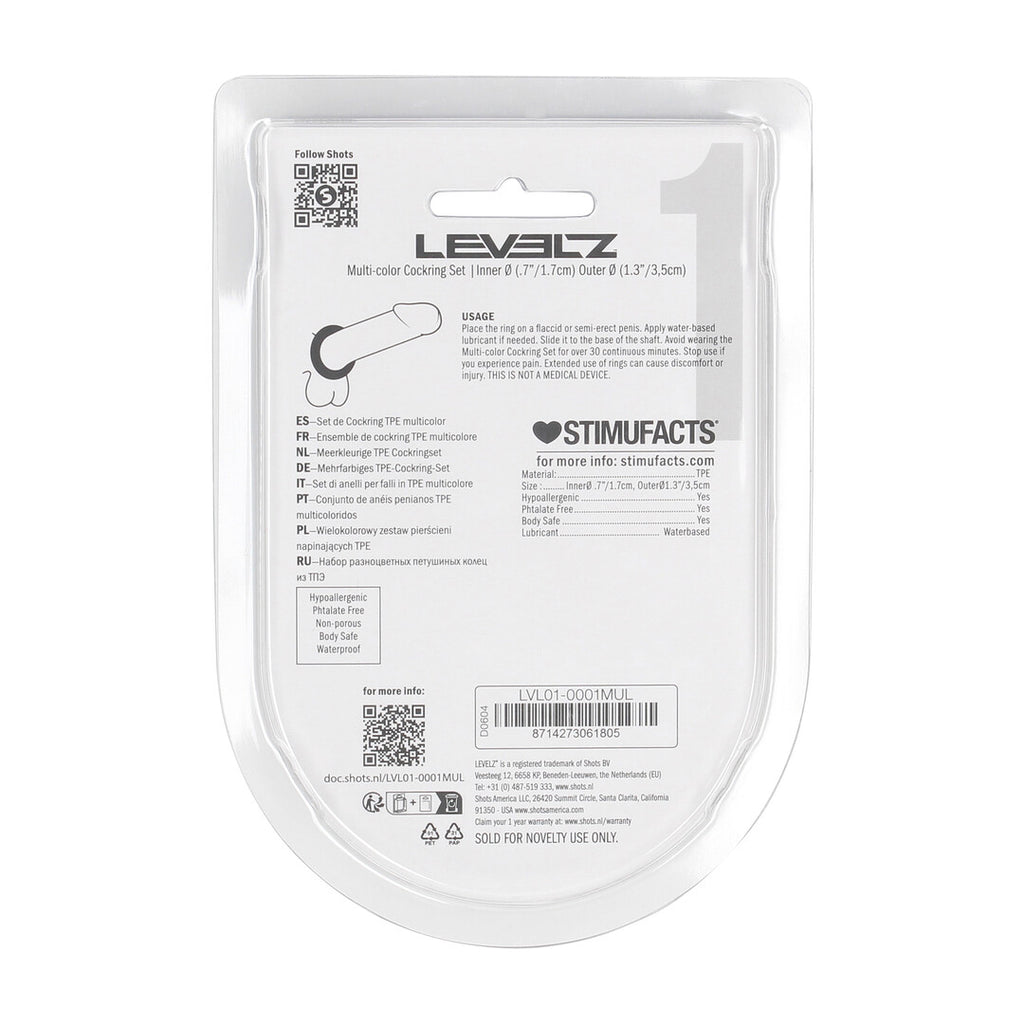 Levelz Cockring Set of 4 · sada erekčních kroužků (4 ks)