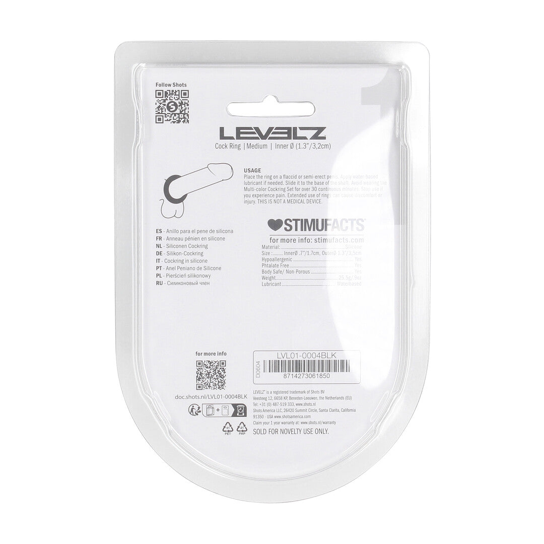 Levelz Liquid Silicone Cockring · erekční kroužek ze silikonu · vel. M