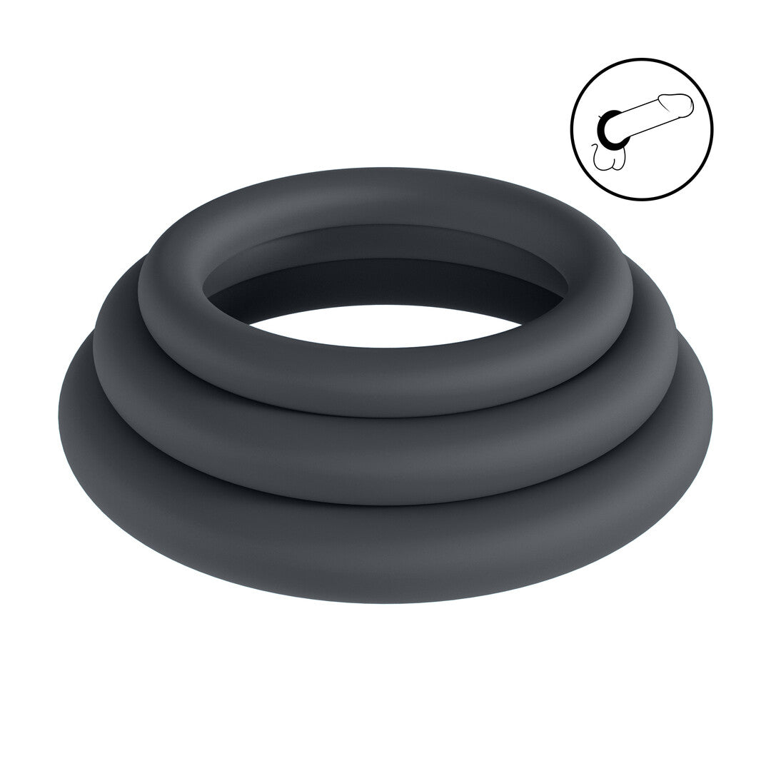Levelz Classic Silicone Cockring Set (3 ks) · silikonové erekční kroužky, vel. XS/S/M