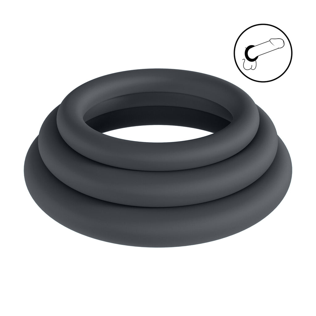 Levelz Classic Silicone Cockring Set (3 ks) · silikonové erekční kroužky, vel. L/XL/XXL