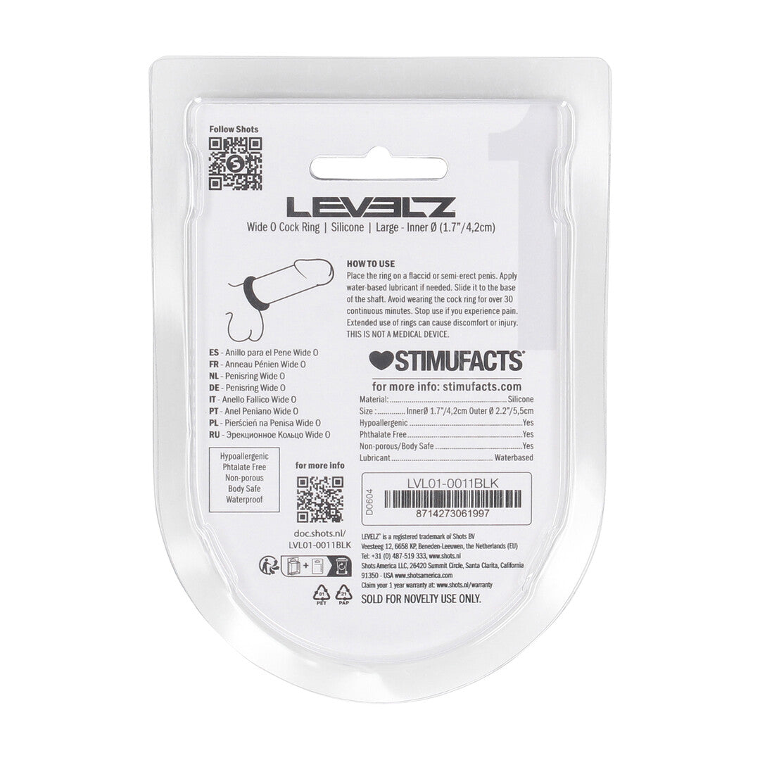 Levelz Wide O · silikonový erekční kroužek 42 mm · vel. L